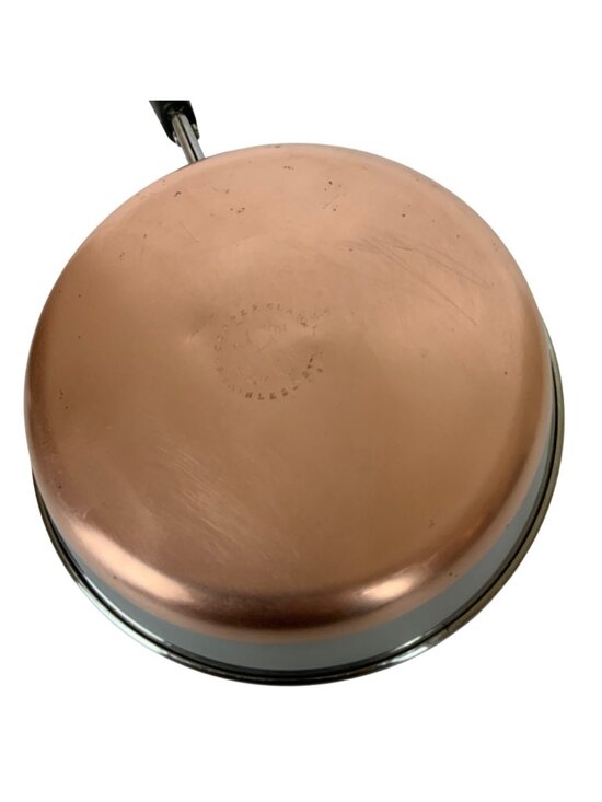 Revere Ware Copper Clad Stainless Steel 8 inch Skillet & Lid USA Vintage 1940s - Picture 9 of 10